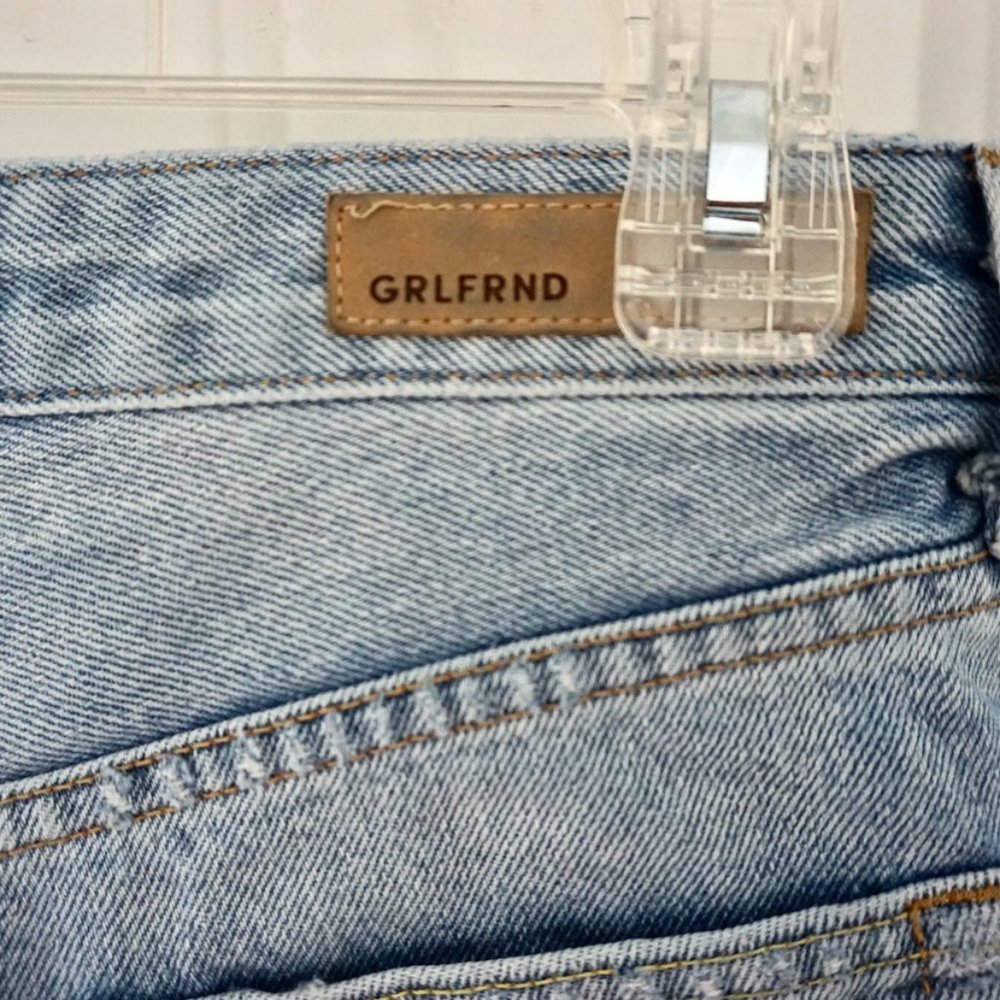 GRLFRND Light Wash Distressed Denim Jean Shorts - Picture 9 of 11
